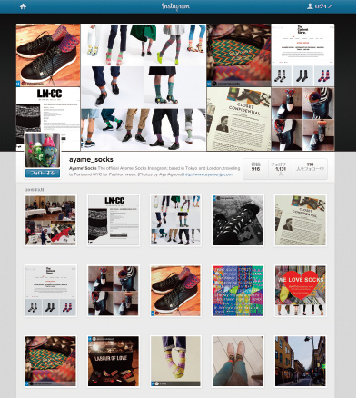 Ayame&rsquo; socks社のインスタグラム画像例